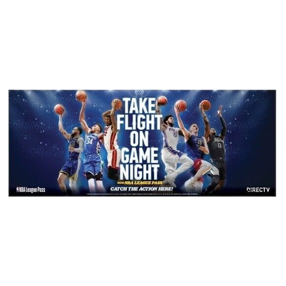2023 DIRECTV NBA League Pass Vinyl Banner 2'x5' Curry Giannis Embiid Jokic New - Picture 3 of 3